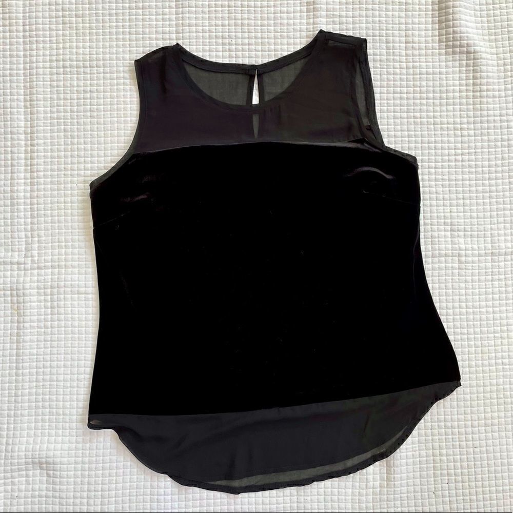 INC international concepts Large velvet sheer tank